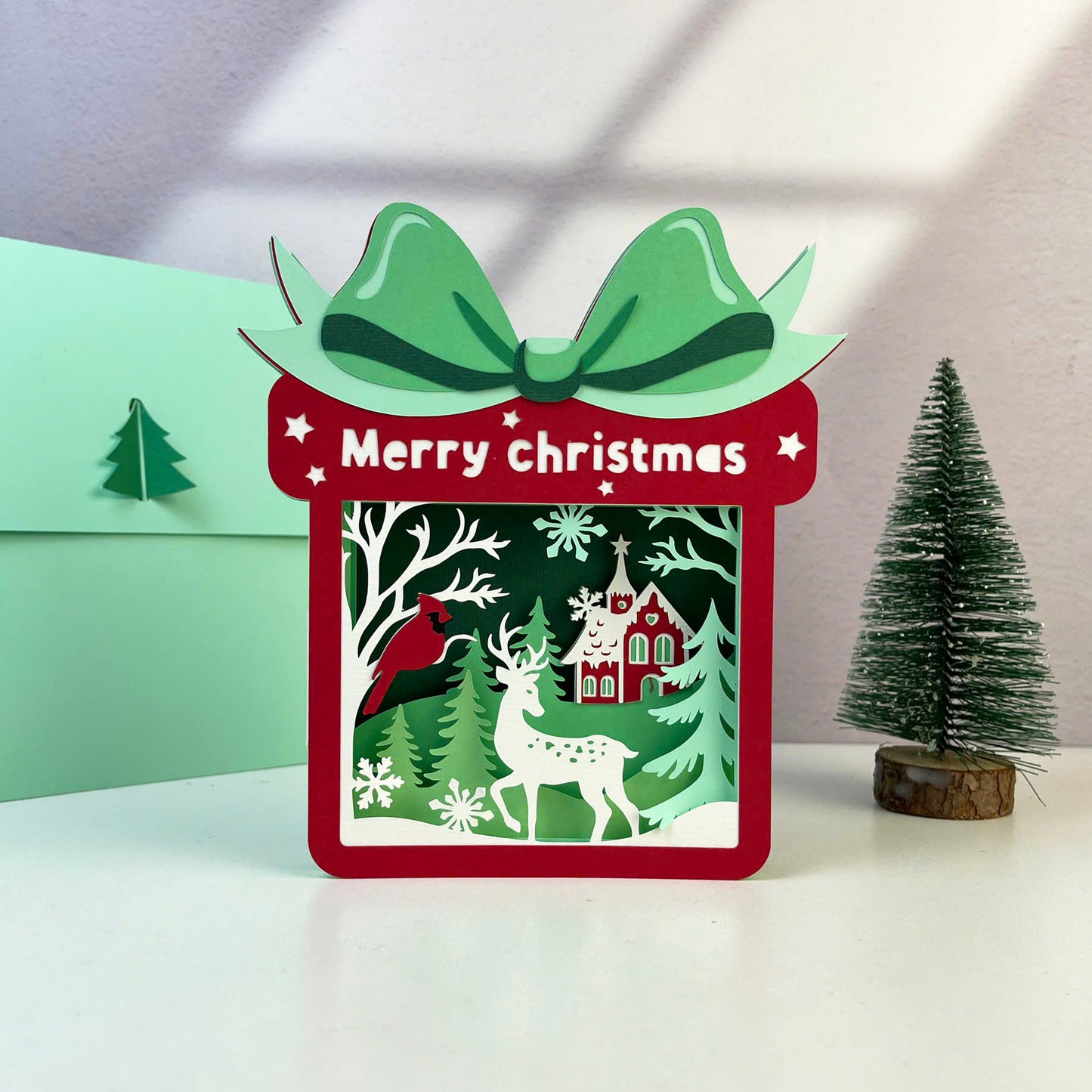 Winter Christmas Scene – 3D Pop-Up Card SVG File for Cricut & Silhouette