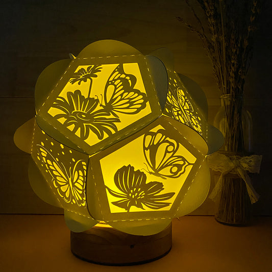 Butterfly - 3D Pentagon Lantern File - Cricut File - VEKTOR KRAFT