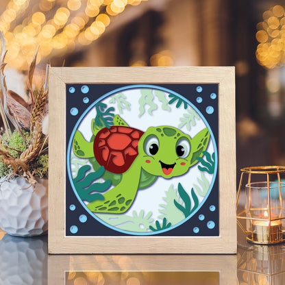 Sea Turtle 5 – 3D Animal Paper Cut Shadow Box File - Cricut File - (8x8 inches) - VEKTOR KRAFT
