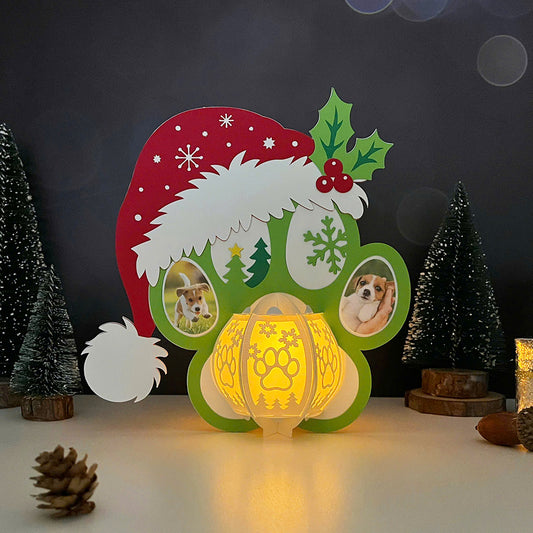 Dog Paw Xmas - 3D Lantern File - Cricut File  - VEKTOR KRAFT