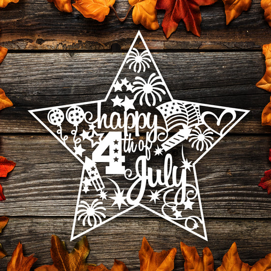 Happy 4th Of July 1 – Kirigami - Cricut File - VEKTOR KRAFT