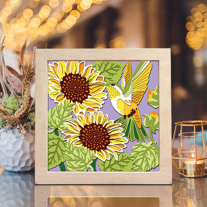 Sunflowers With Hummingbird – 3D Shadow Box SVG File for Cricut & Silhouette