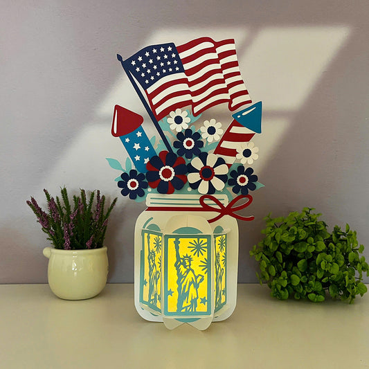4th of July - 3D Lantern File - Cricut File  - VEKTOR KRAFT