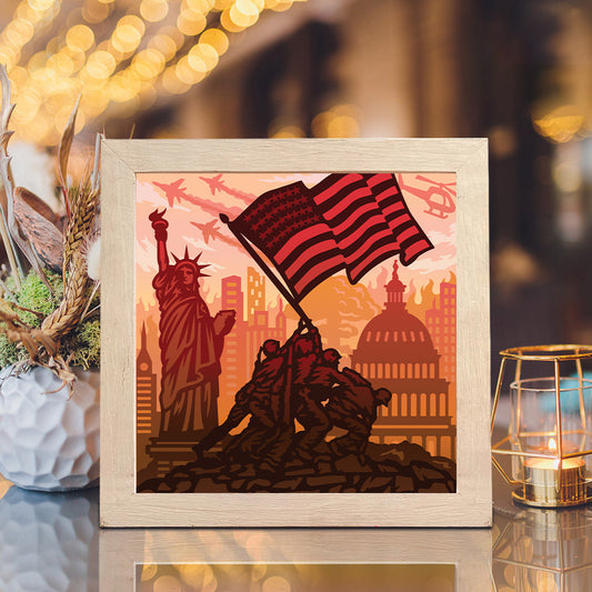 Marines 2 - 3D Special Occasions Papercut Lightbox File - Cricut File - VEKTOR KRAFT