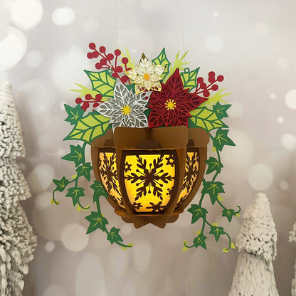 Christmas Flower Pot 1 – 3D Lantern SVG File for Cricut & Silhouette