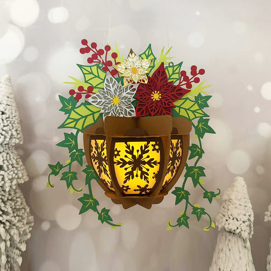 Christmas Flower Pot 1 - 3D Christmas Lantern File - Cricut File  - VEKTOR KRAFT
