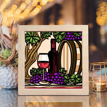 Grape Wine – 3D Shadow Box SVG File for Cricut & Silhouette