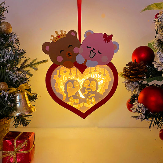 Penguin – 3D Heart Bear Lantern File - Cricut File - VEKTOR KRAFT