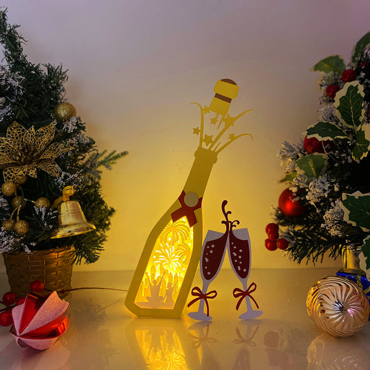 Firework – 3D Champagne Box  File - Cricut File - VEKTOR KRAFT