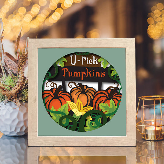 Pumpkin Patch – 3D Halloween Paper Cut Shadow Box File - Cricut File - (8x8 inches) - VEKTOR KRAFT