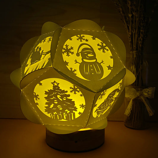 Merry Chrismas - 3D Pentagon Lantern File - Cricut File - VEKTOR KRAFT