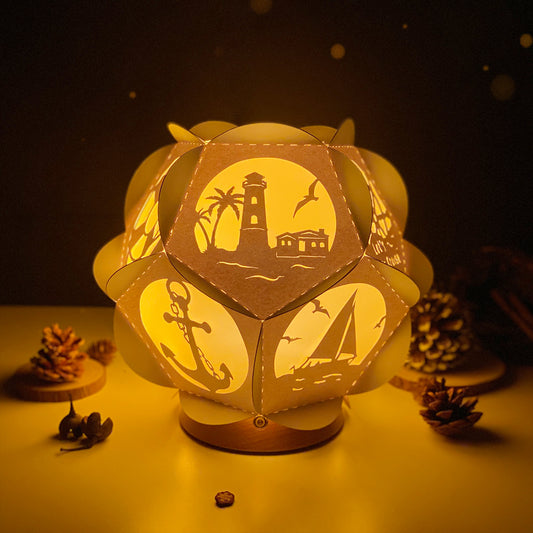 Nautical Icon - 3D Pentagon Lantern File - Cricut File - VEKTOR KRAFT