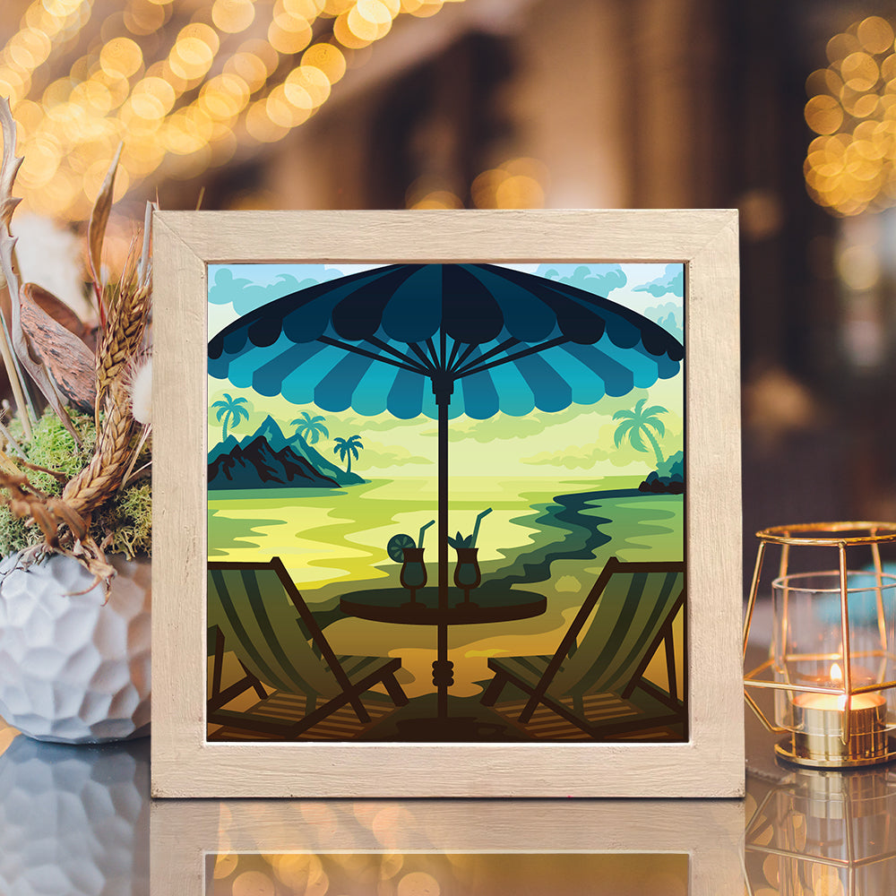 Summer Vacations – 3D Lightbox SVG File for Cricut & Silhouette
