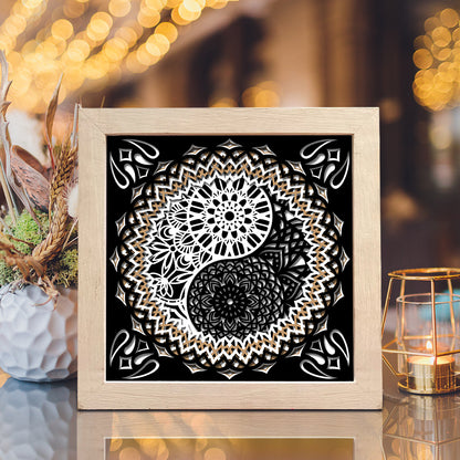Yin Yang Mandala 3 – 3D Shadow Box SVG File for Cricut & Silhouette