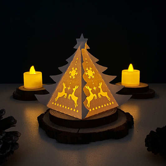 Xmas 3 - 3D Pine Lantern File - Cricut File - VEKTOR KRAFT