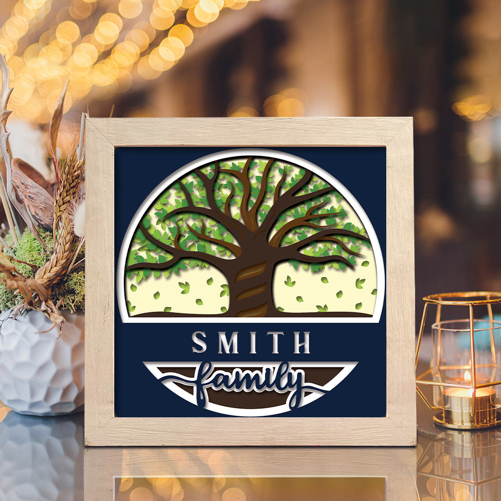 Customizable Family Tree – 3D Shadow Box SVG File for Cricut & Silhouette