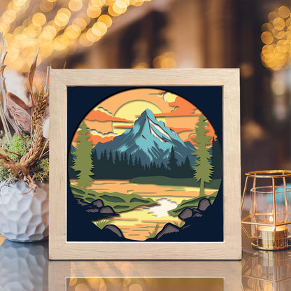 Mountain Sunset – 3D Shadow Box SVG File for Cricut & Silhouette