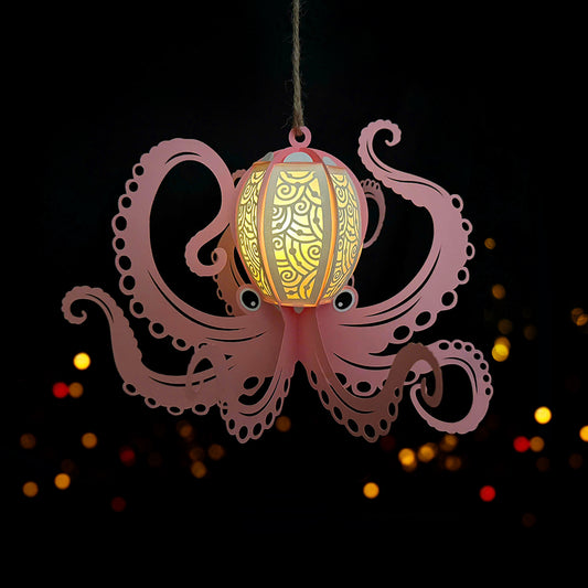 Octopus 3 - 3D Animal Paper Cut Lantern File  - Cricut File  - VEKTOR KRAFT