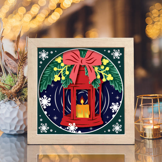 Christmas Light – 3D Christmas Paper Cut Shadow Box File - Cricut File - (8x8 inches) - VEKTOR KRAFT