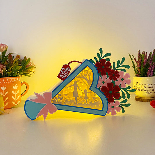 Mom And Daughter – 3D Bouquet Box File - Cricut File - VEKTOR KRAFT
