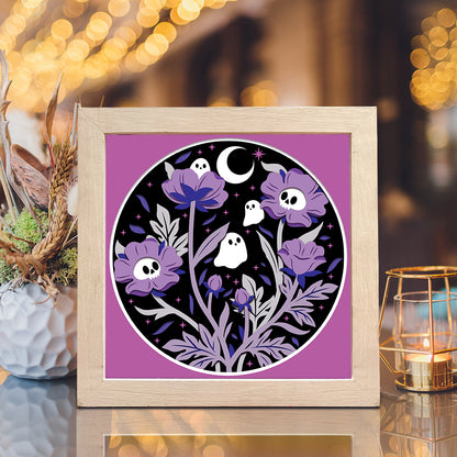 Flowers Ghost – 3D Shadow Box SVG File for Cricut & Silhouette