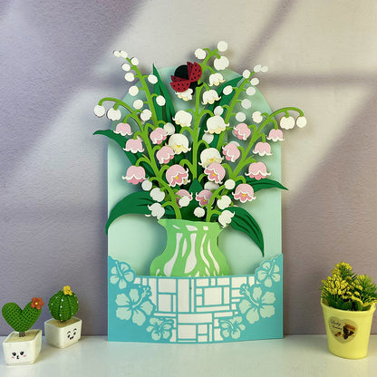 Flower Vase Lily Of The Valley – 3D Pop-Up Card SVG File for Cricut & Silhouette