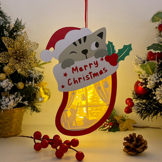 Christmas Cat – 3D Box SVG File for Cricut & Silhouette