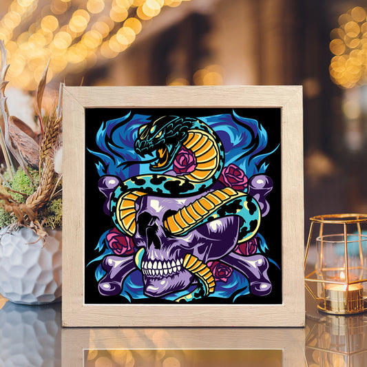 Skull Snake – 3D Halloween Paper Cut Shadow Box File - Cricut File - (8x8 inches) - VEKTOR KRAFT