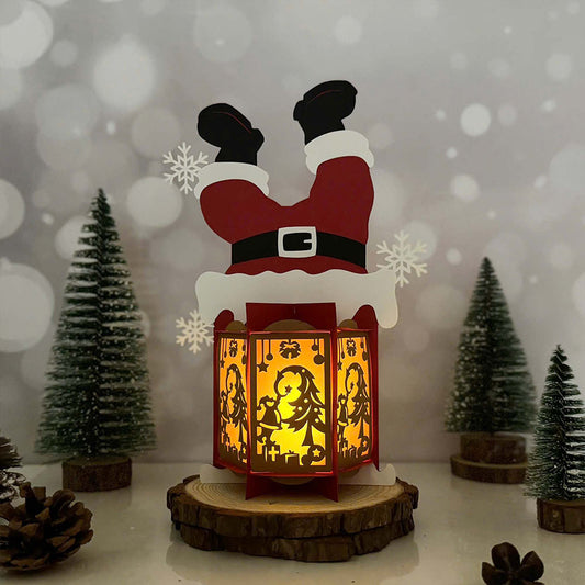 Santa Chimney - 3D Christmas Lantern File - Cricut File  - VEKTOR KRAFT