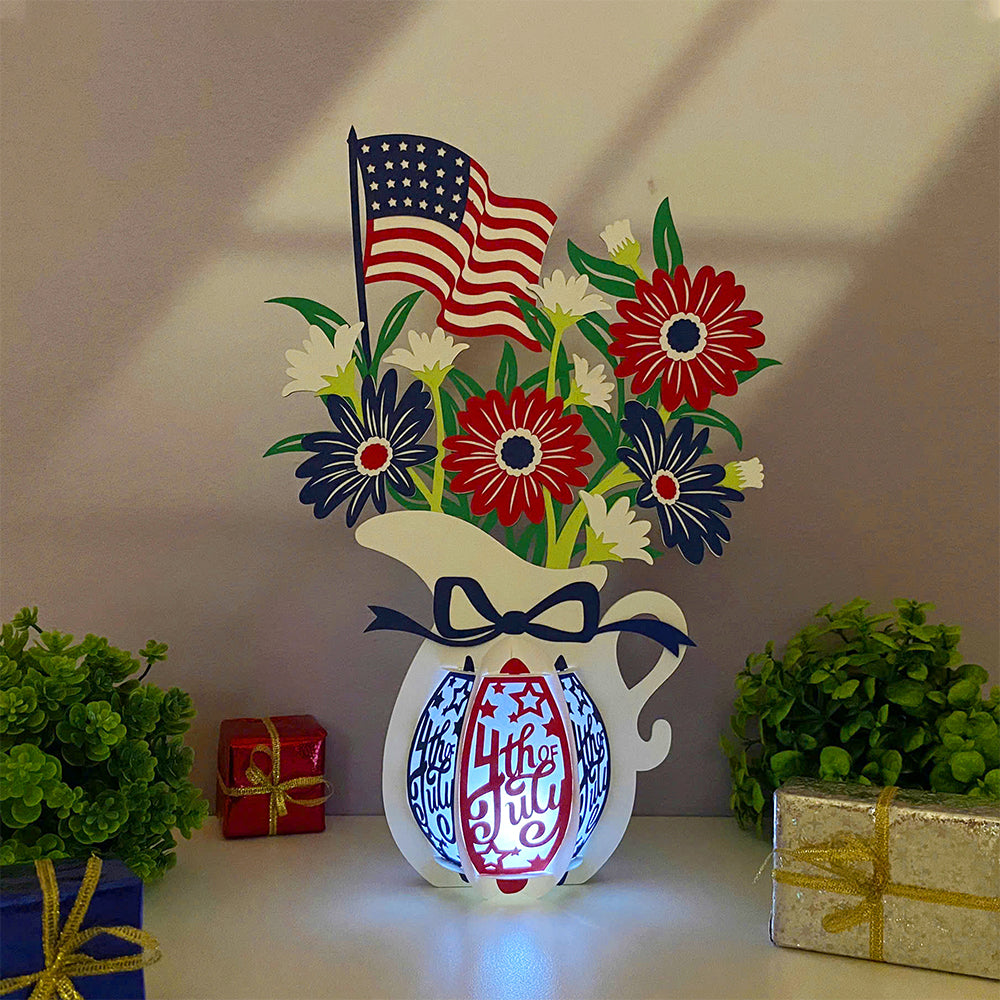 4th of July 2 - 3D Lantern File - Cricut File  - VEKTOR KRAFT