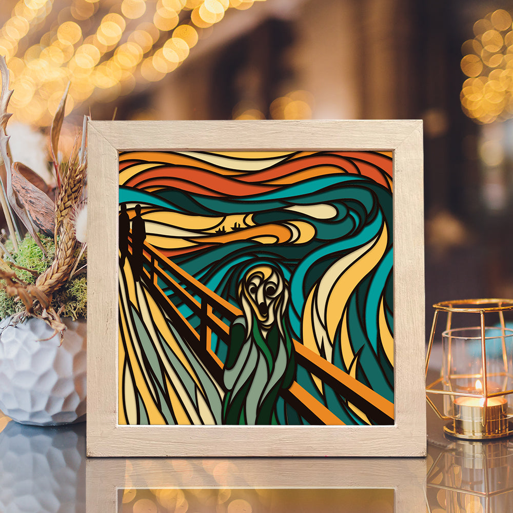 The Scream – 3D Paper Cut Shadow Box File - Cricut File - (8x8 inches) - VEKTOR KRAFT