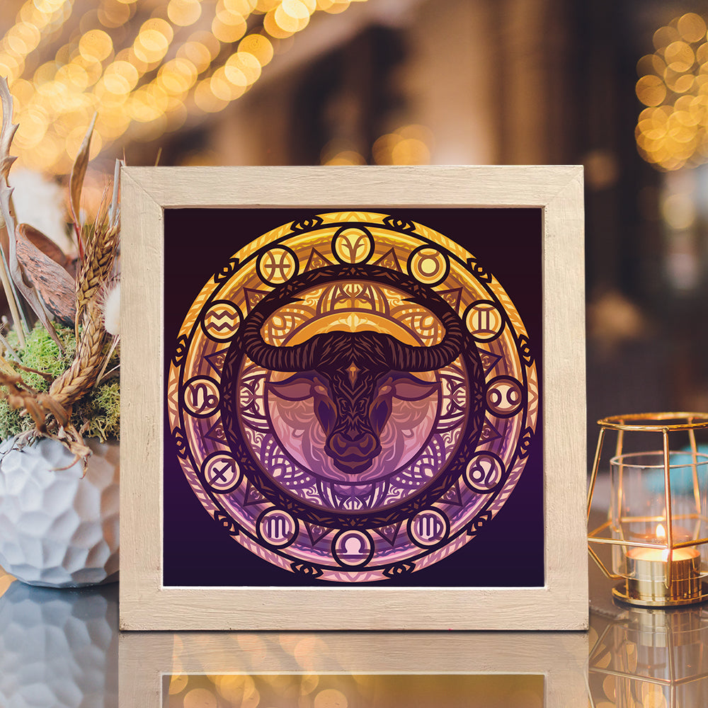 Taurus Mandala – 3D Lightbox SVG File for Cricut & Silhouette