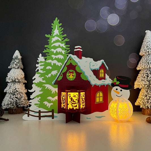 Christmas Village 1 - 3D Lantern File  - Cricut File  - VEKTOR KRAFT