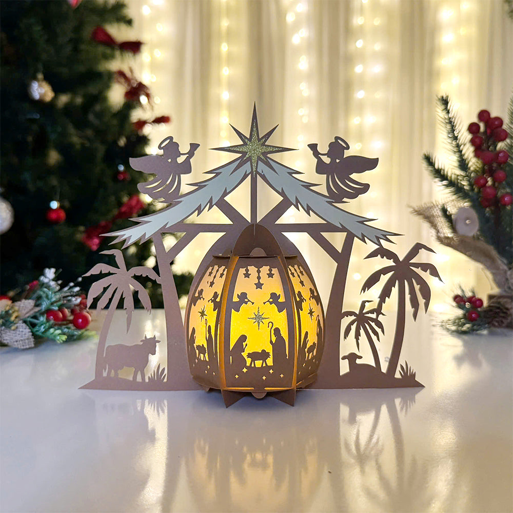 Nativity Scene 1 - 3D Christmas Lantern File - Cricut File  - VEKTOR KRAFT