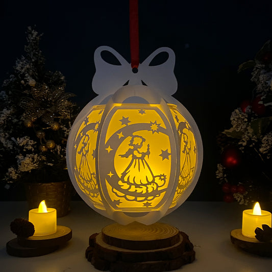 Xmas Angel - 3D Globe Lantern File - Cricut File - VEKTOR KRAFT