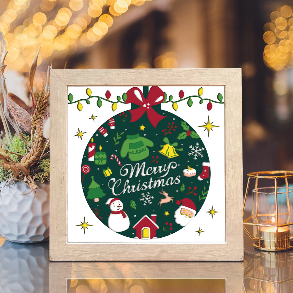 Merry Christmas 8 – 3D Shadow Box SVG File for Cricut & Silhouette
