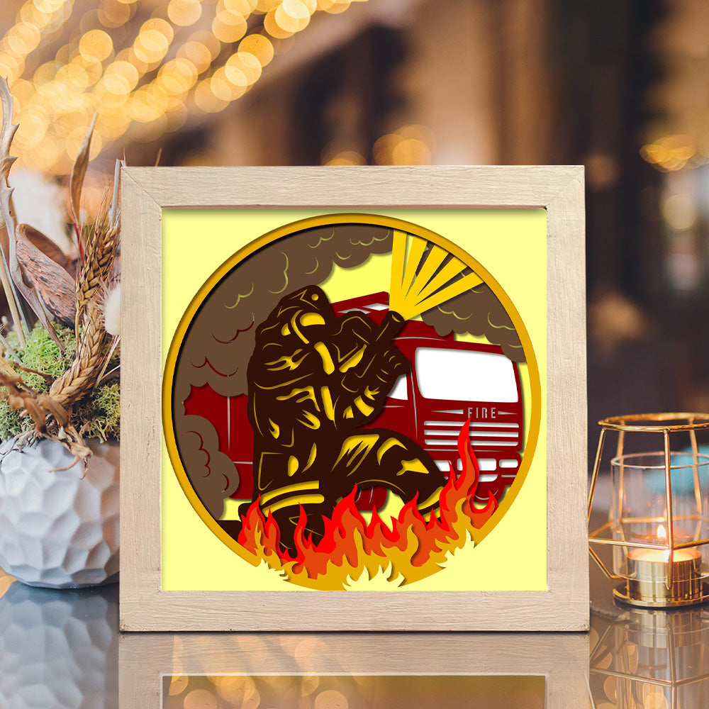 Firefighter 2 – 3D Shadow Box SVG File for Cricut & Silhouette