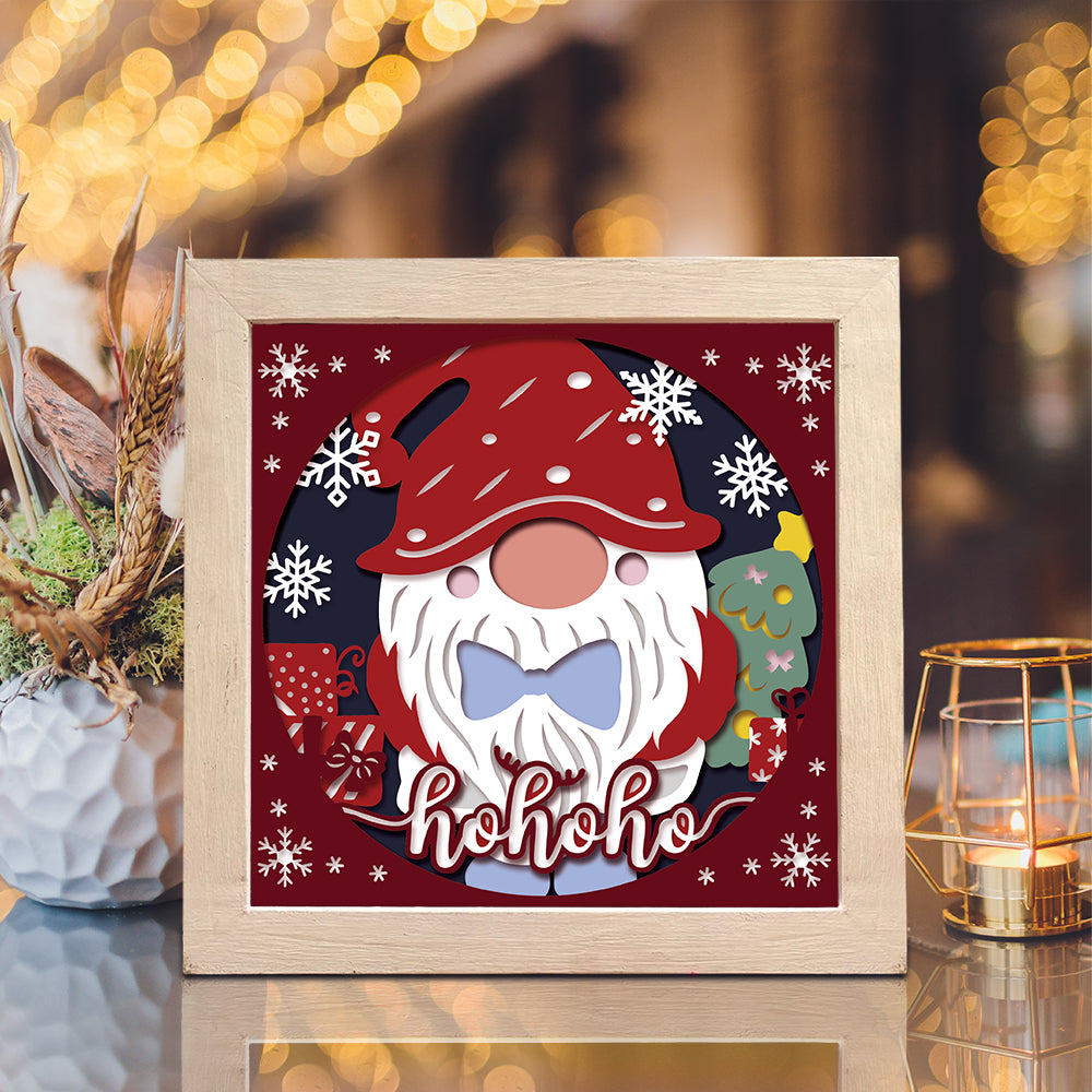 Christmas Gnome 12 – 3D Shadow Box SVG File for Cricut & Silhouette