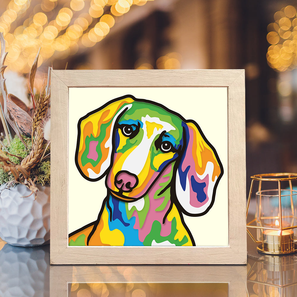 Colorful Dachshund – 3D Shadow Box SVG File for Cricut & Silhouette