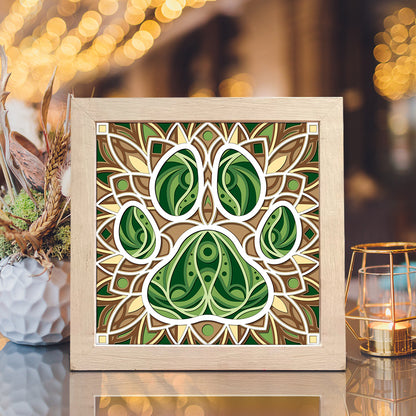 Pet Footprint Mandala – 3D Shadow Box SVG File for Cricut & Silhouette