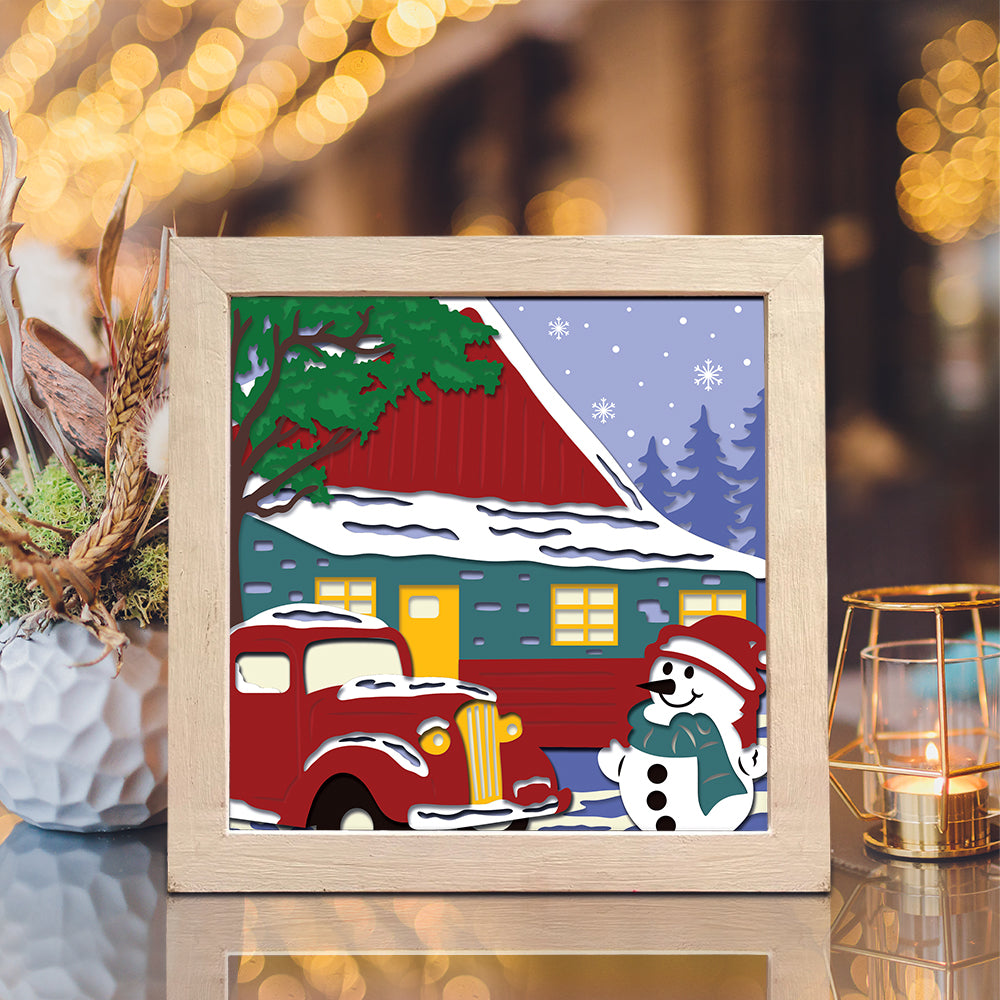 Christmas Snowman 7 – 3D Shadow Box SVG File for Cricut & Silhouette