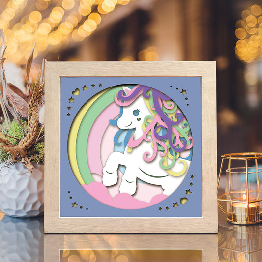 Unicorn 5 – 3D Paper Cut Shadow Box File - Cricut File - (8x8 inches) - VEKTOR KRAFT