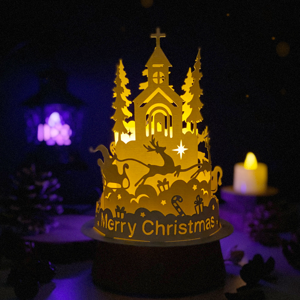 Christmas Santa Claus – 3D Lantern SVG File for Cricut & Silhouette