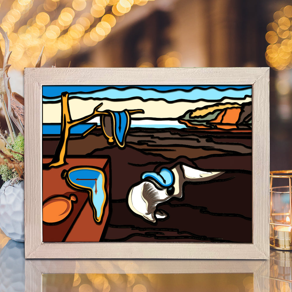 Persistence of Memory – 3D Shadow Box SVG File for Cricut & Silhouette