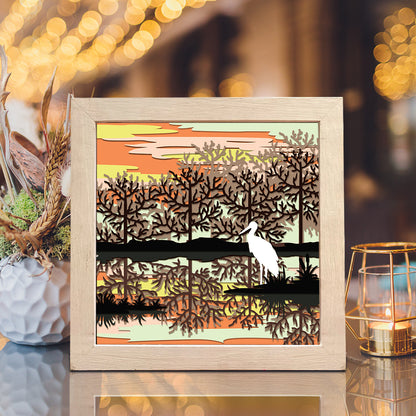 Stork Painting – 3D Shadow Box SVG File for Cricut & Silhouette