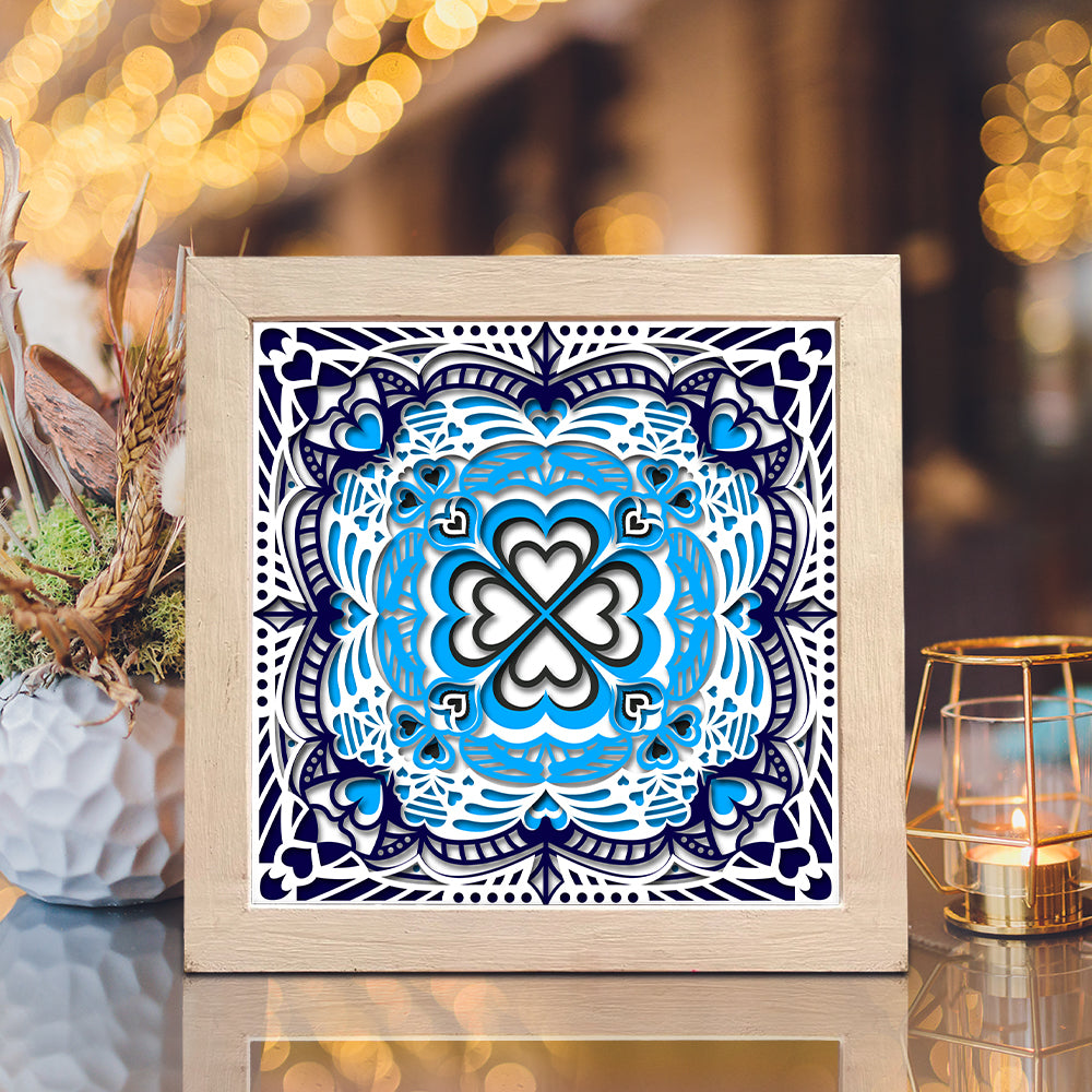 Heart Mandala 3 – 3D Shadow Box SVG File for Cricut & Silhouette