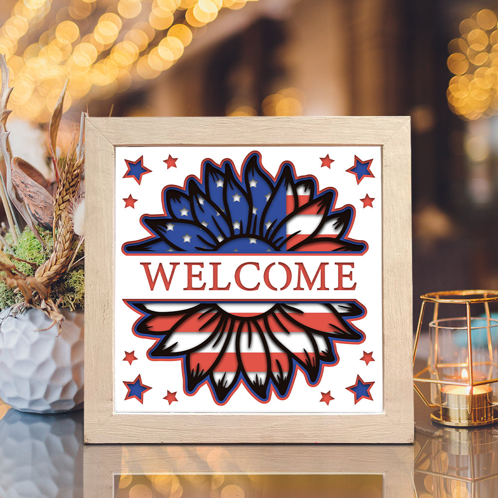 America Welcome 2 – 3D Shadow Box SVG File for Cricut & Silhouette