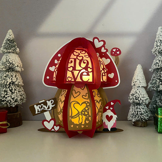 Mushroom Valentine - 3D Valentine Lantern File  - Cricut File  - VEKTOR KRAFT