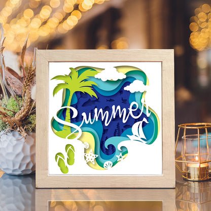 Summer – 3D Shadow Box SVG File for Cricut & Silhouette