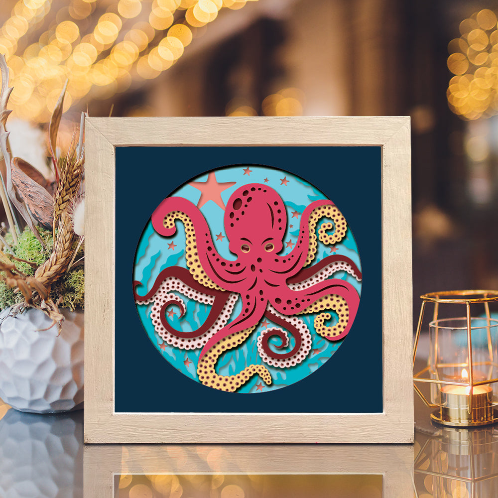 Octopus 2 – 3D Shadow Box SVG File for Cricut & Silhouette